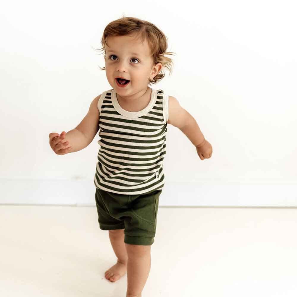 Olive Organic Shorts - Boys Baby Clothing