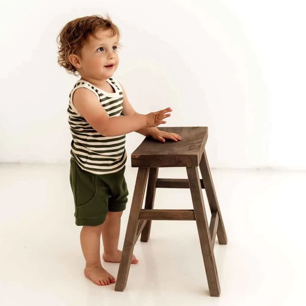 Olive Organic Shorts - Boys Baby Clothing