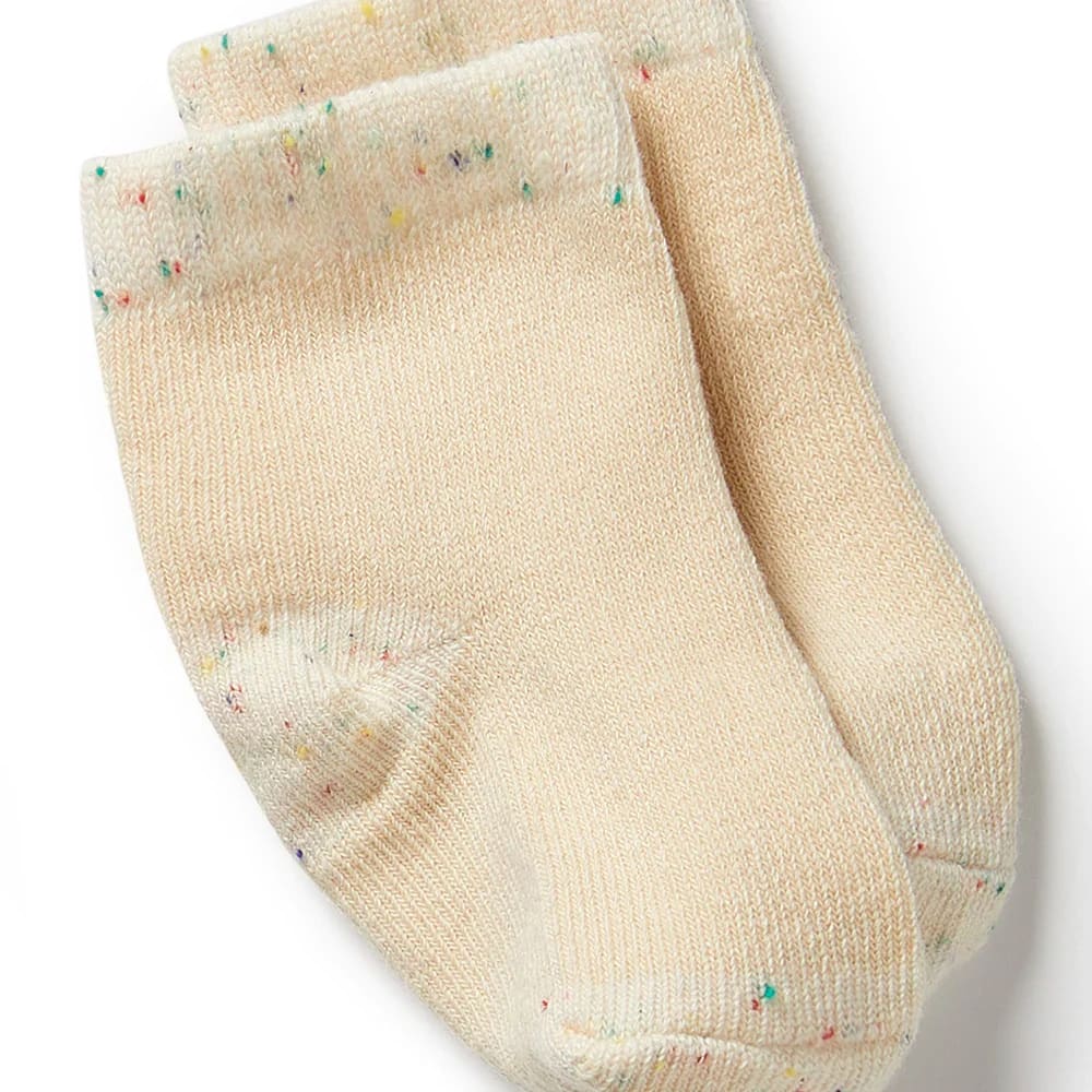Organic 3 Pack Baby Socks - Mint Green Cream Pink