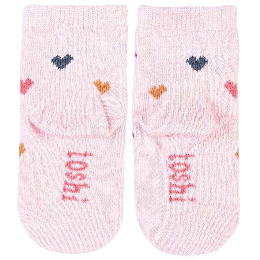 Organic Jacquard Ankle Socks - Hearts - Socks