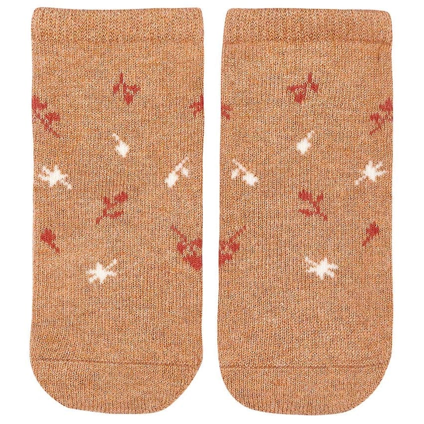 Organic Jacquard Ankle Socks - Maple Leaves - Socks