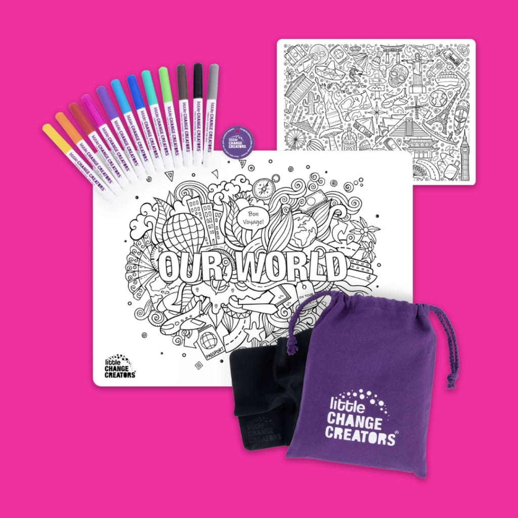 OUR WORLD Re-FUN-able Colouring Set - Arts & Crafts