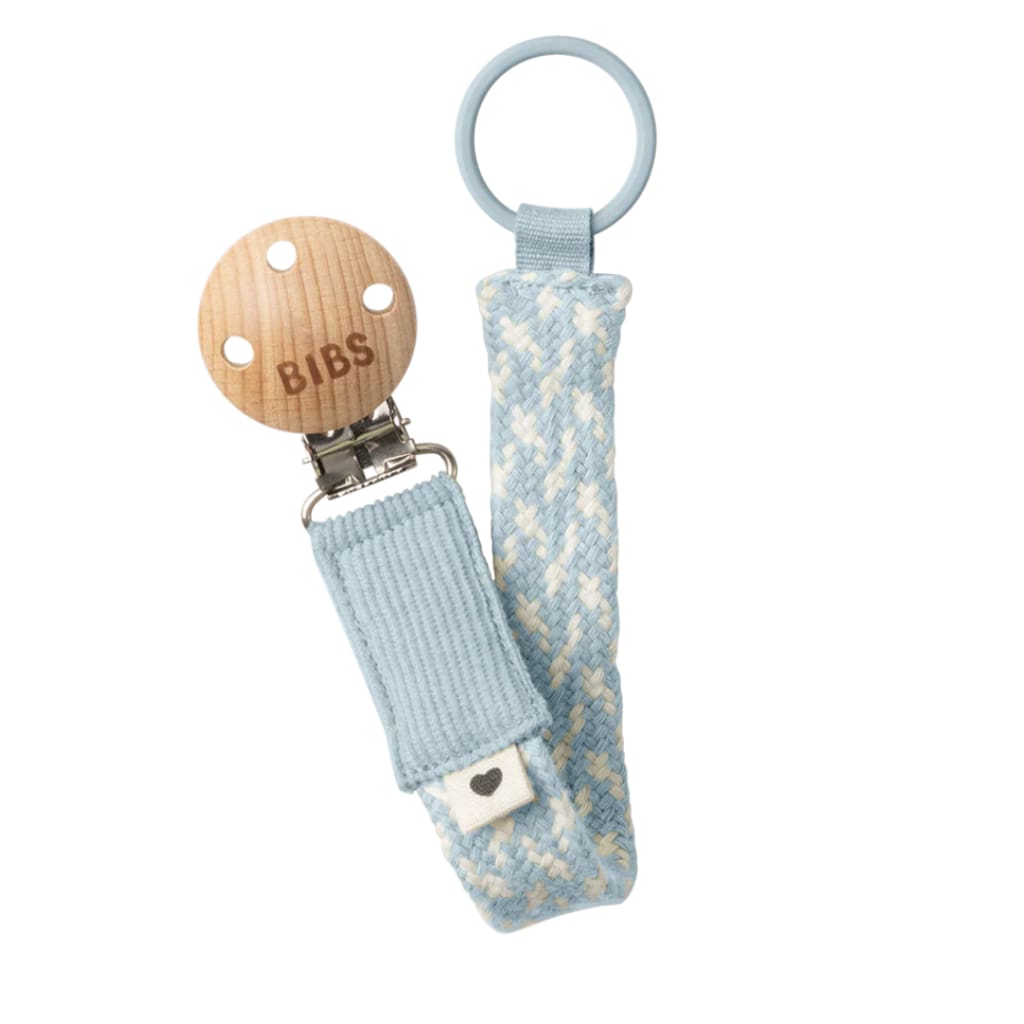 Pacifier Clip - Braid - Baby Blue/Ivory - Baby
