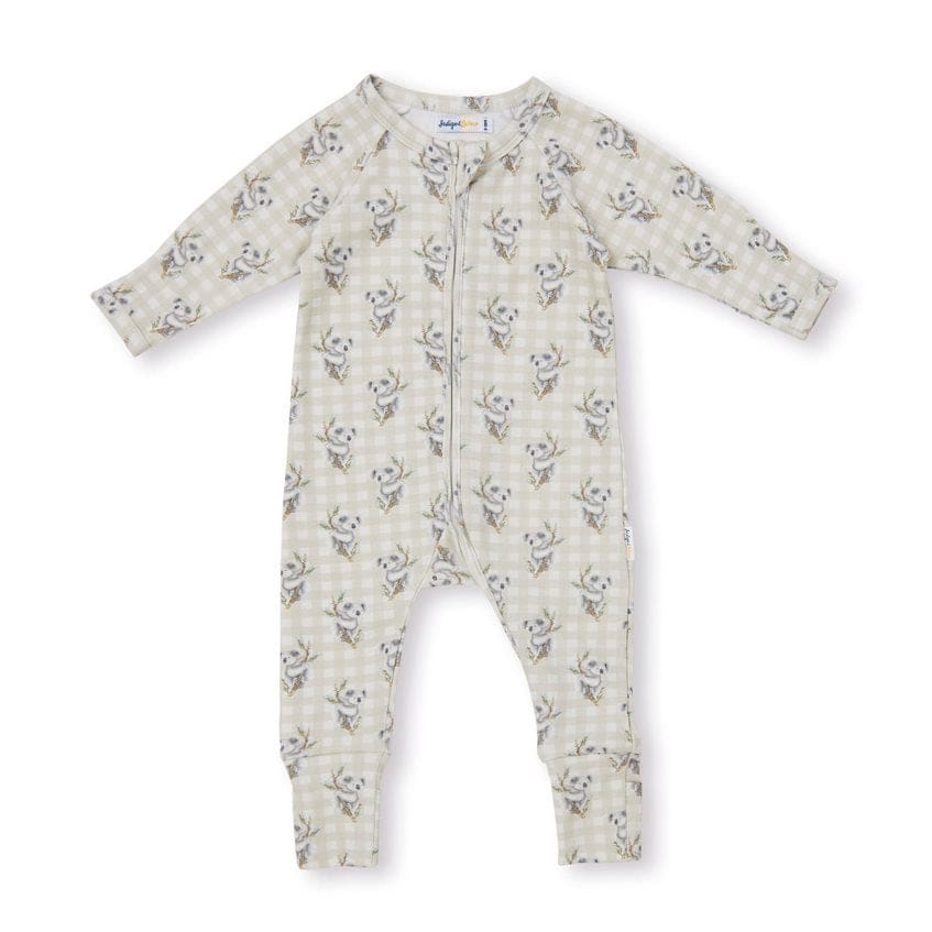 Payton Loong Sleeve Zipsuit - Koala - Baby Boy Clothing