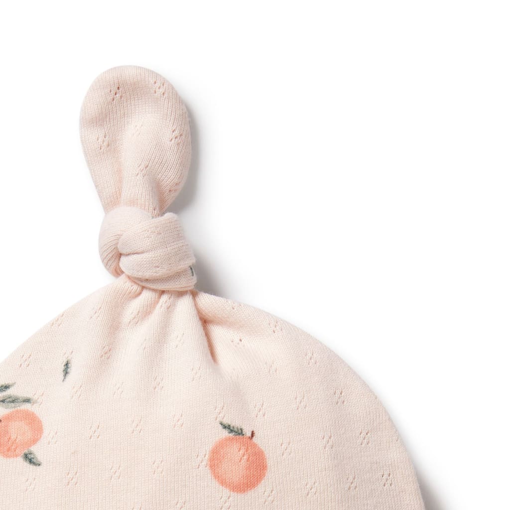 Peaches Organic Pointelle Knot Hat - Hats