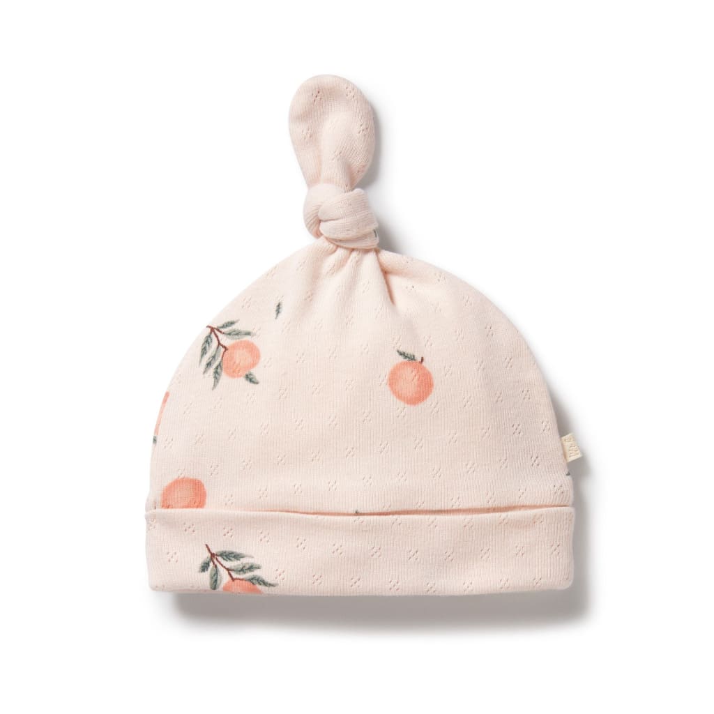 Peaches Organic Pointelle Knot Hat - Hats