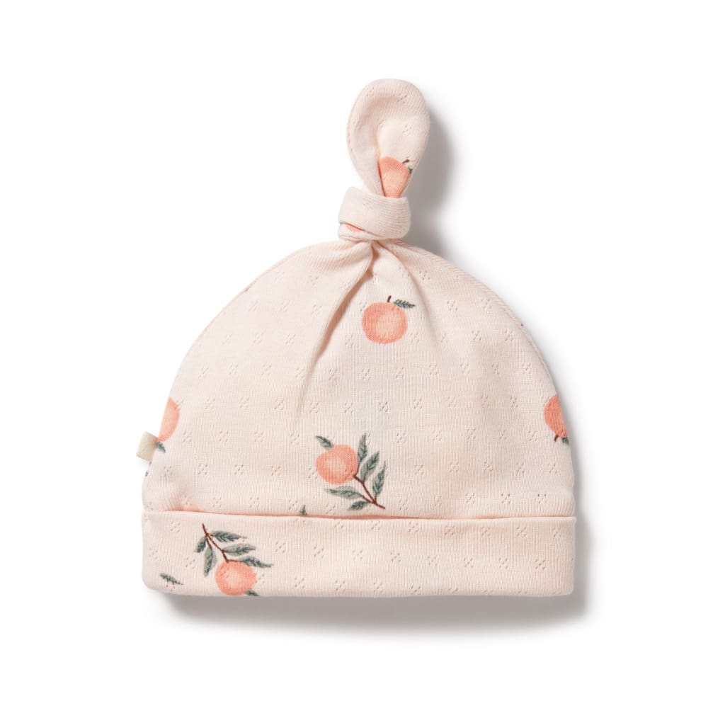 Peaches Organic Pointelle Knot Hat - Hats