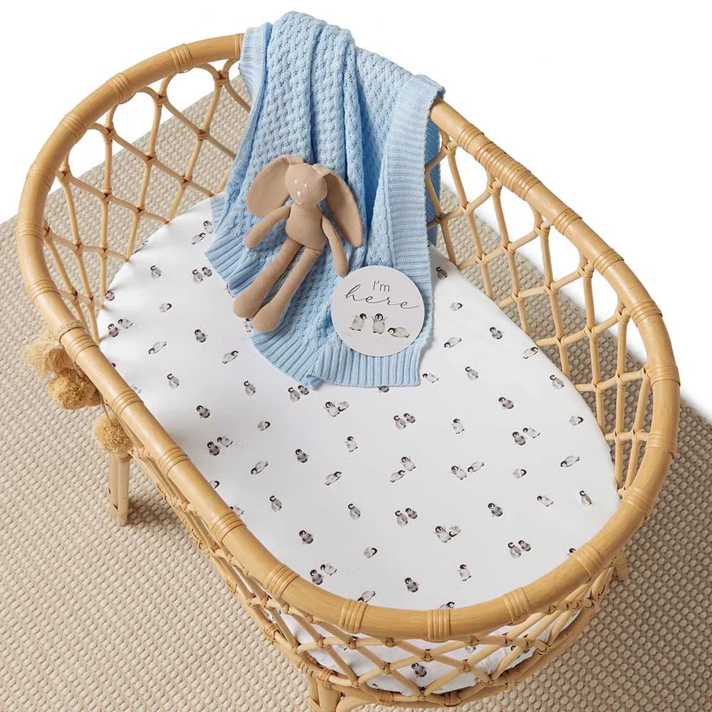 Penguin Organic Bassinet Sheet/Change Pad Cover - Bassinet &amp; Cot Sheets