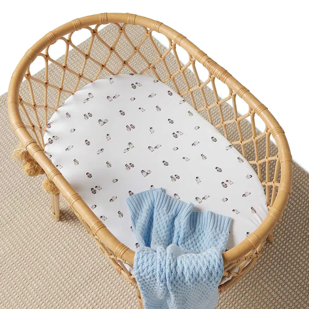 Penguin Organic Bassinet Sheet/Change Pad Cover - Bassinet &amp; Cot Sheets