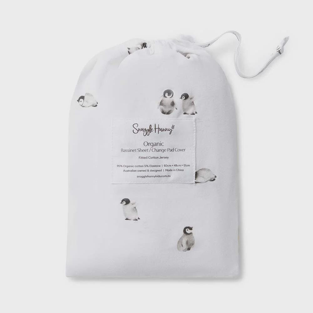 Penguin Organic Bassinet Sheet/Change Pad Cover - Bassinet &amp; Cot Sheets