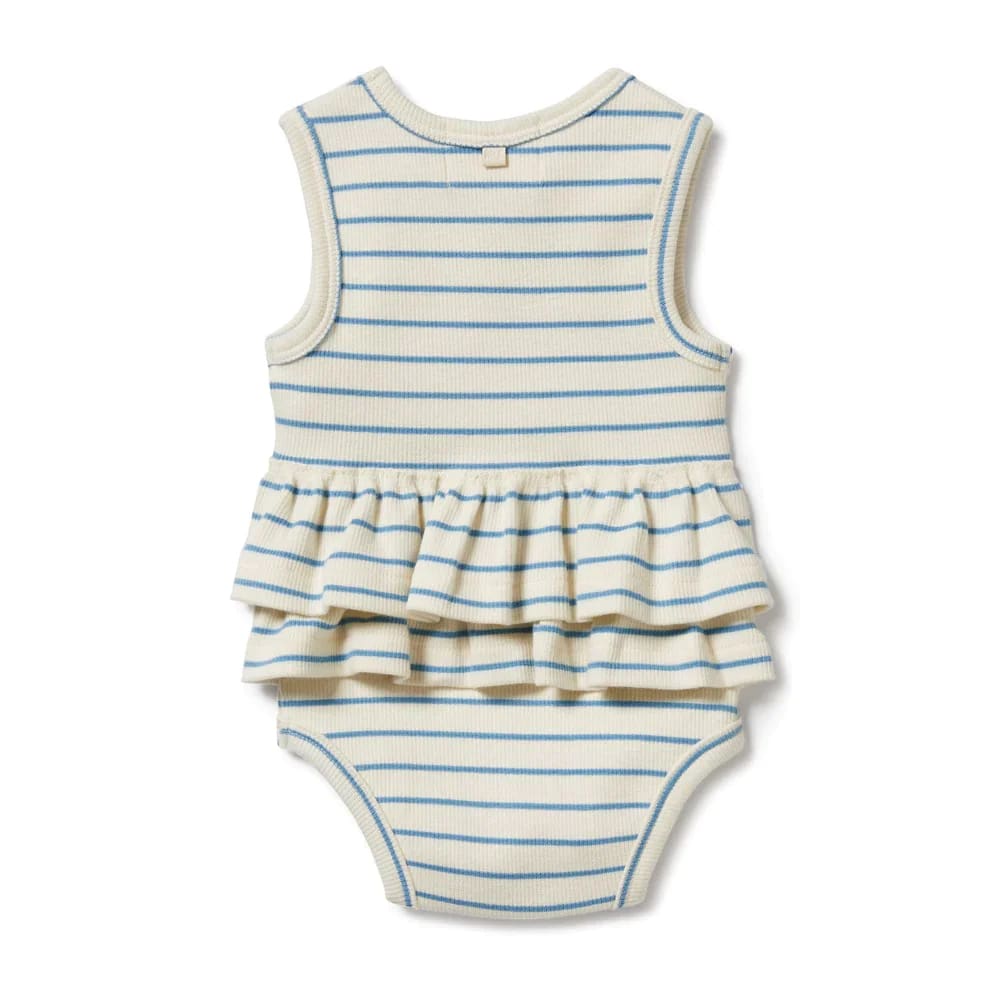 Petit Blue Organic Ruffle Bodysuit - Baby Girl Clothing
