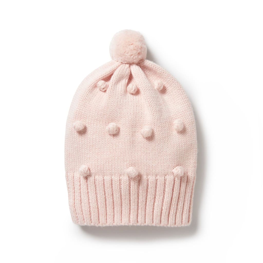 Pink Knitted Bauble Hat - Hats