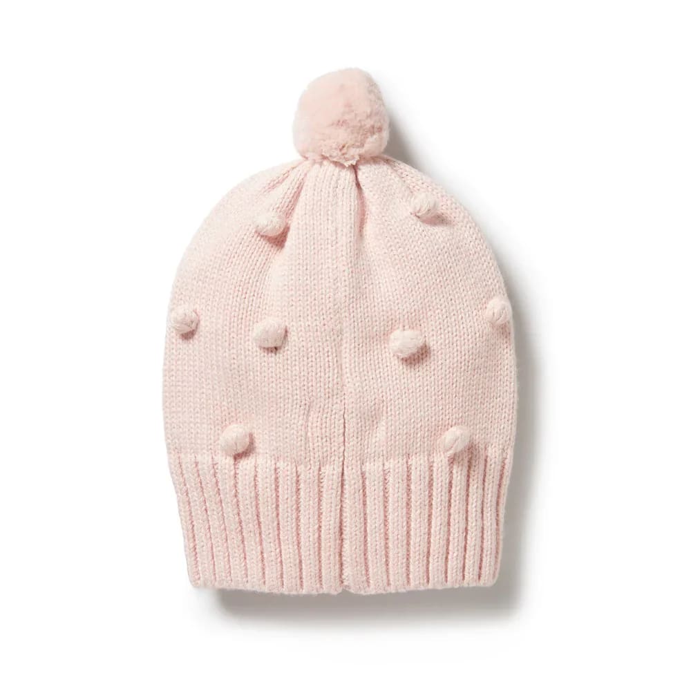 Pink Knitted Bauble Hat - Hats