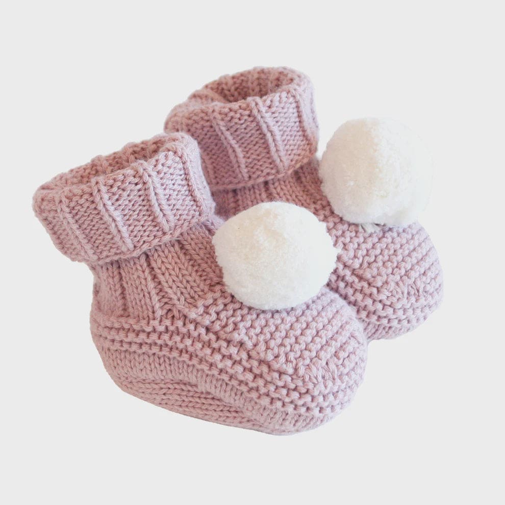 Pom Pom Baby Socks - Petal - Booties