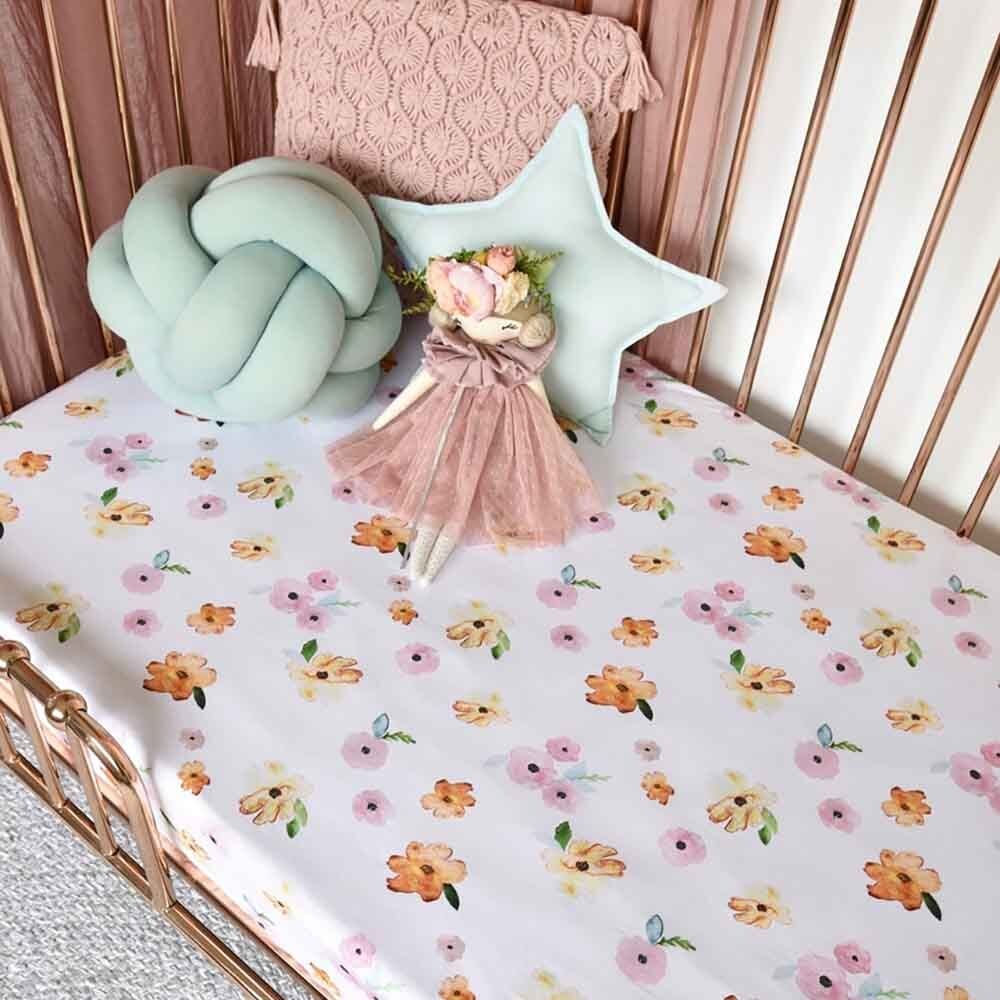 Poppy - Fitted Jersey Cot Sheet - Sleep&gt;Bedding