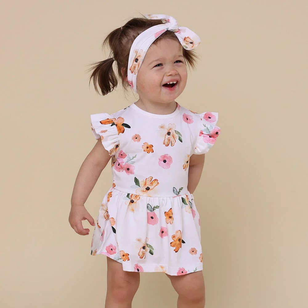 Poppy Short Sleeve Organic Dress - Baby Girl Clothing