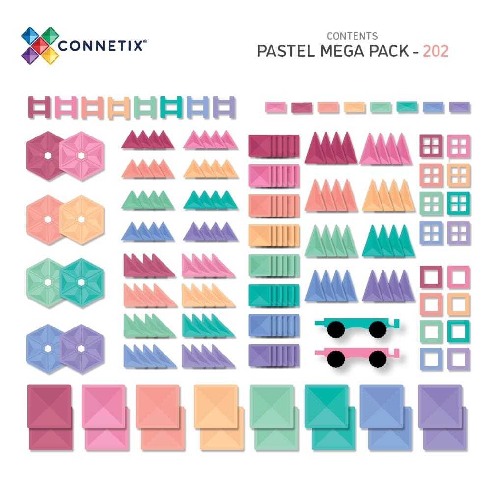 PREORDER - Pastel Mega Pack 202 Piece - Magnetic Toys