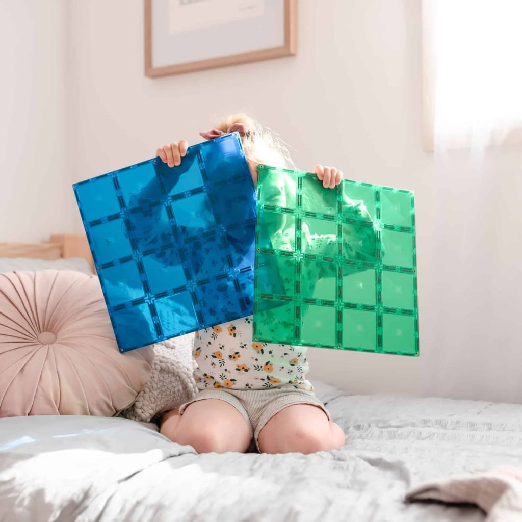 Rainbow Blue &amp; Green Base Plate 2pc - Magnetic Toys