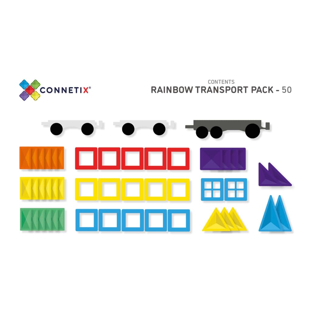 PREORDER - Rainbow Transport Pack 50pc - Play&gt;Magnetics