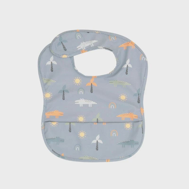 Recycled Velcro Bib with Pocket - Crocodile - Bibs