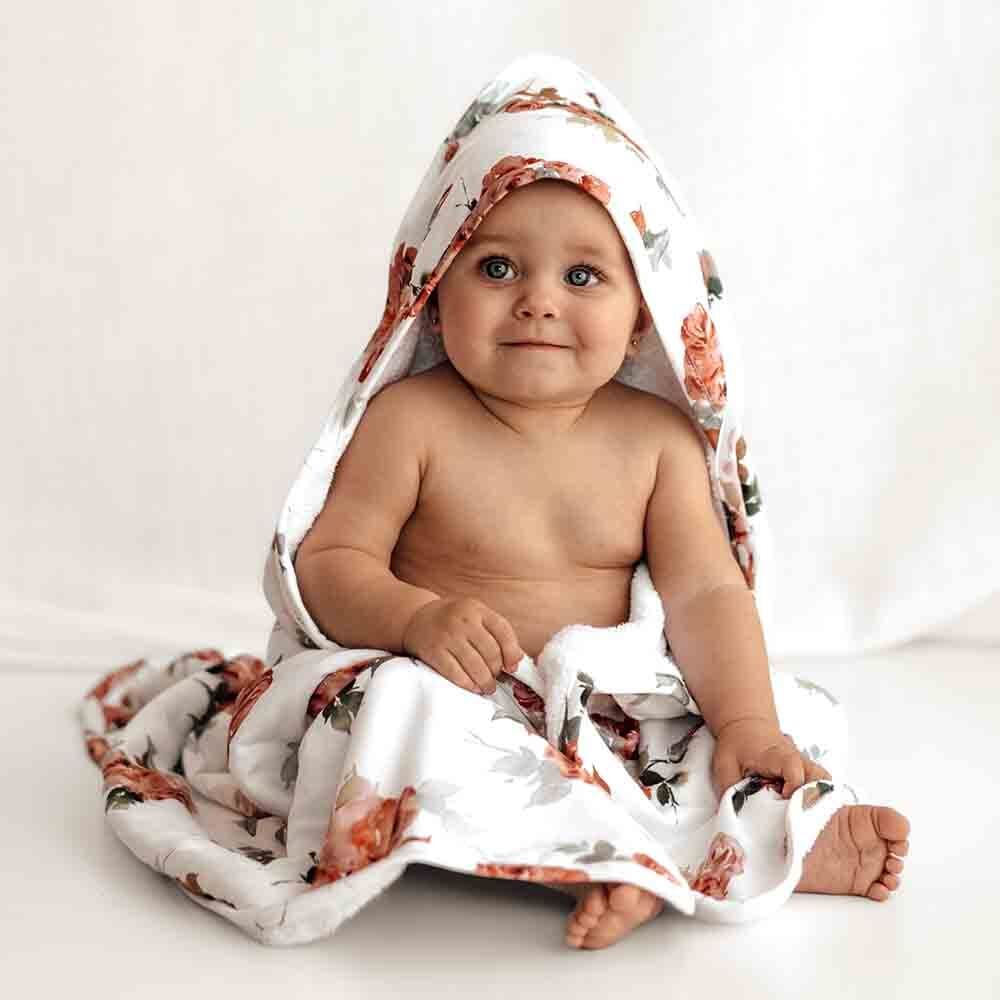 Rosebud Organic Hooded Baby Towel - Baby