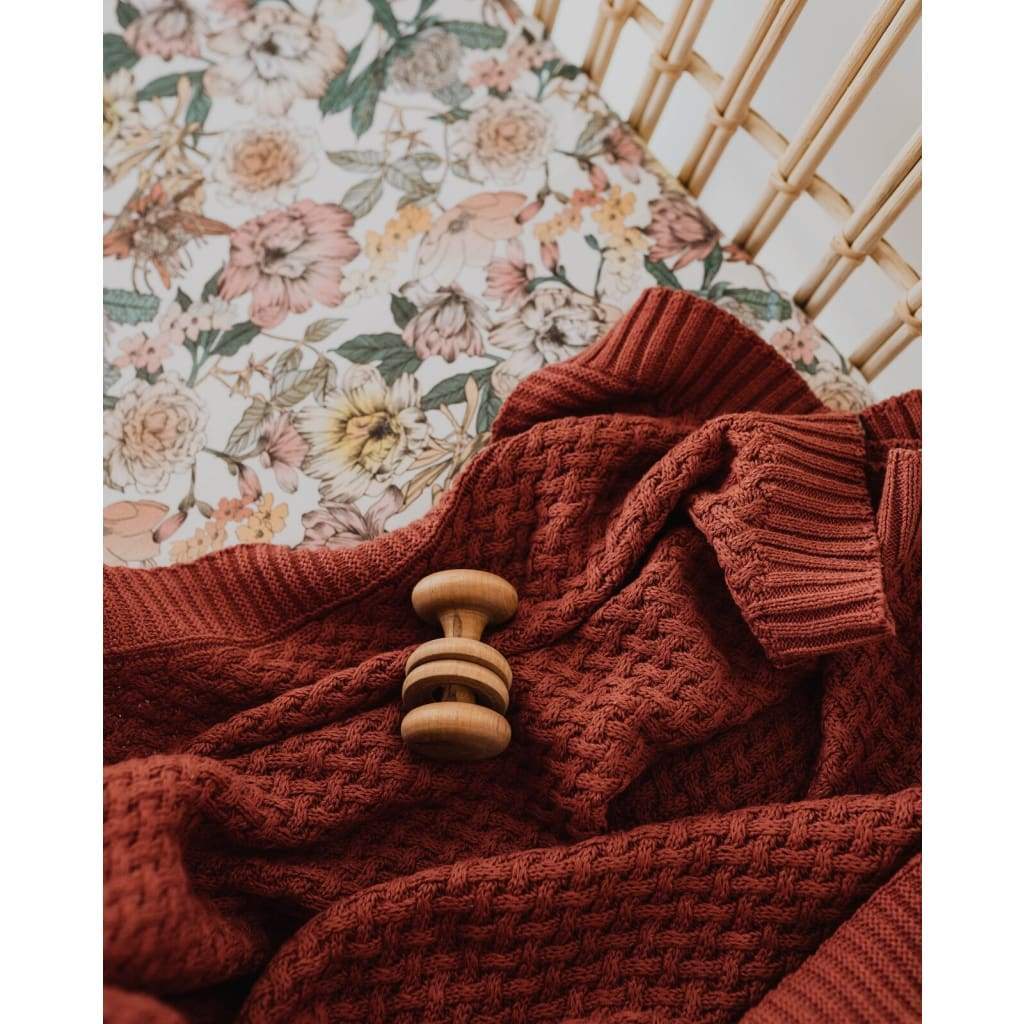 Umber Diamond Knit Baby Blanket` - Sleep&gt;Blankets