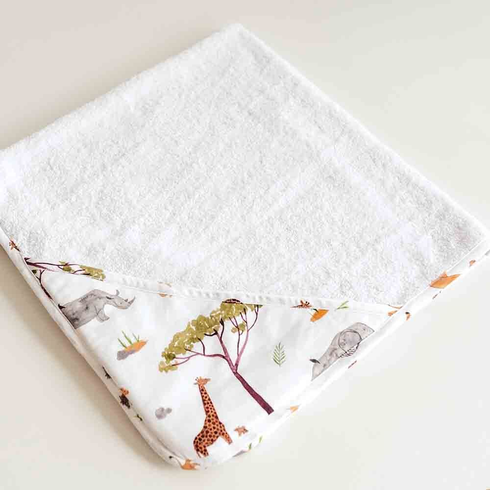 Safari Organic Hooded Baby Towel - Hooded Towels