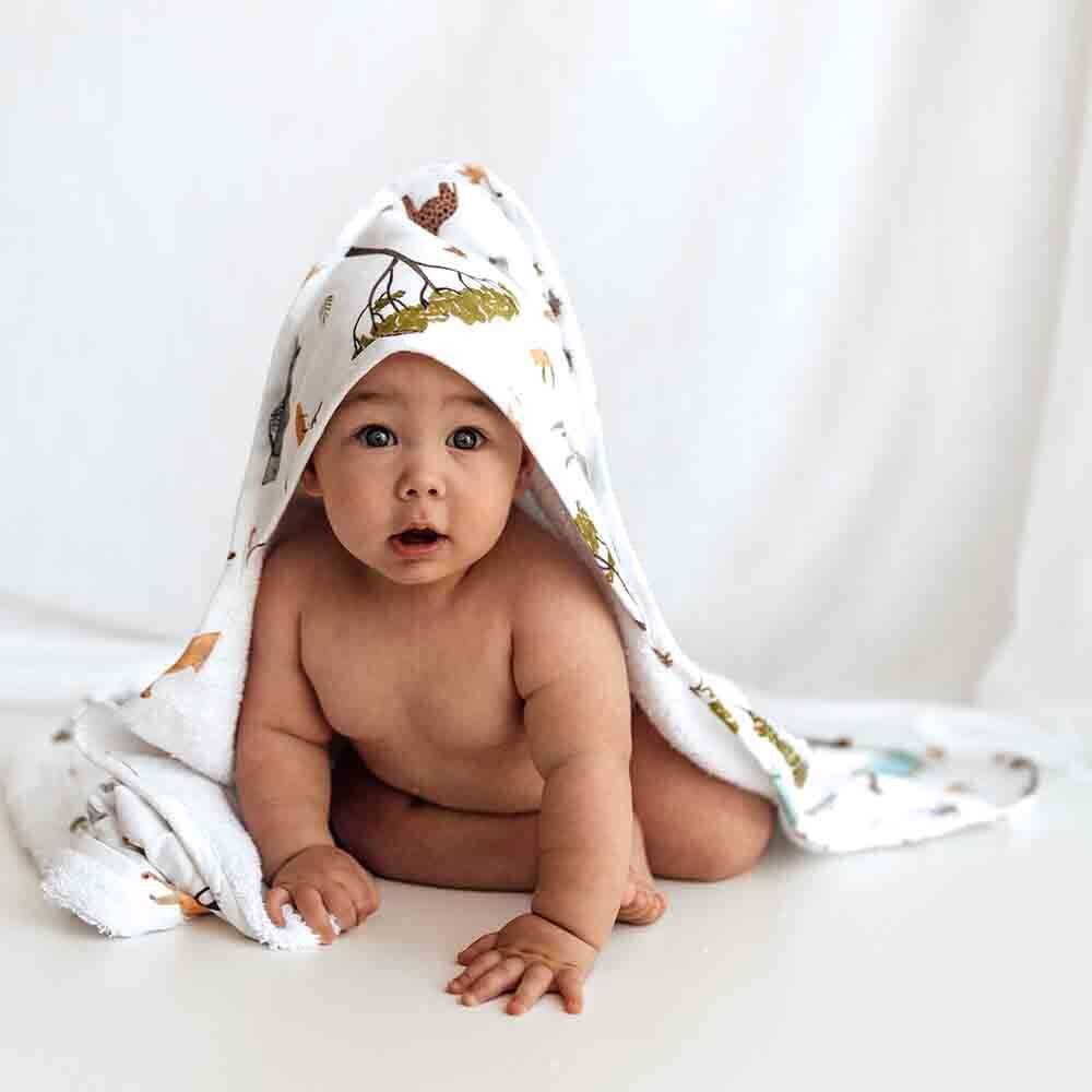 Safari Organic Hooded Baby Towel - Hooded Towels