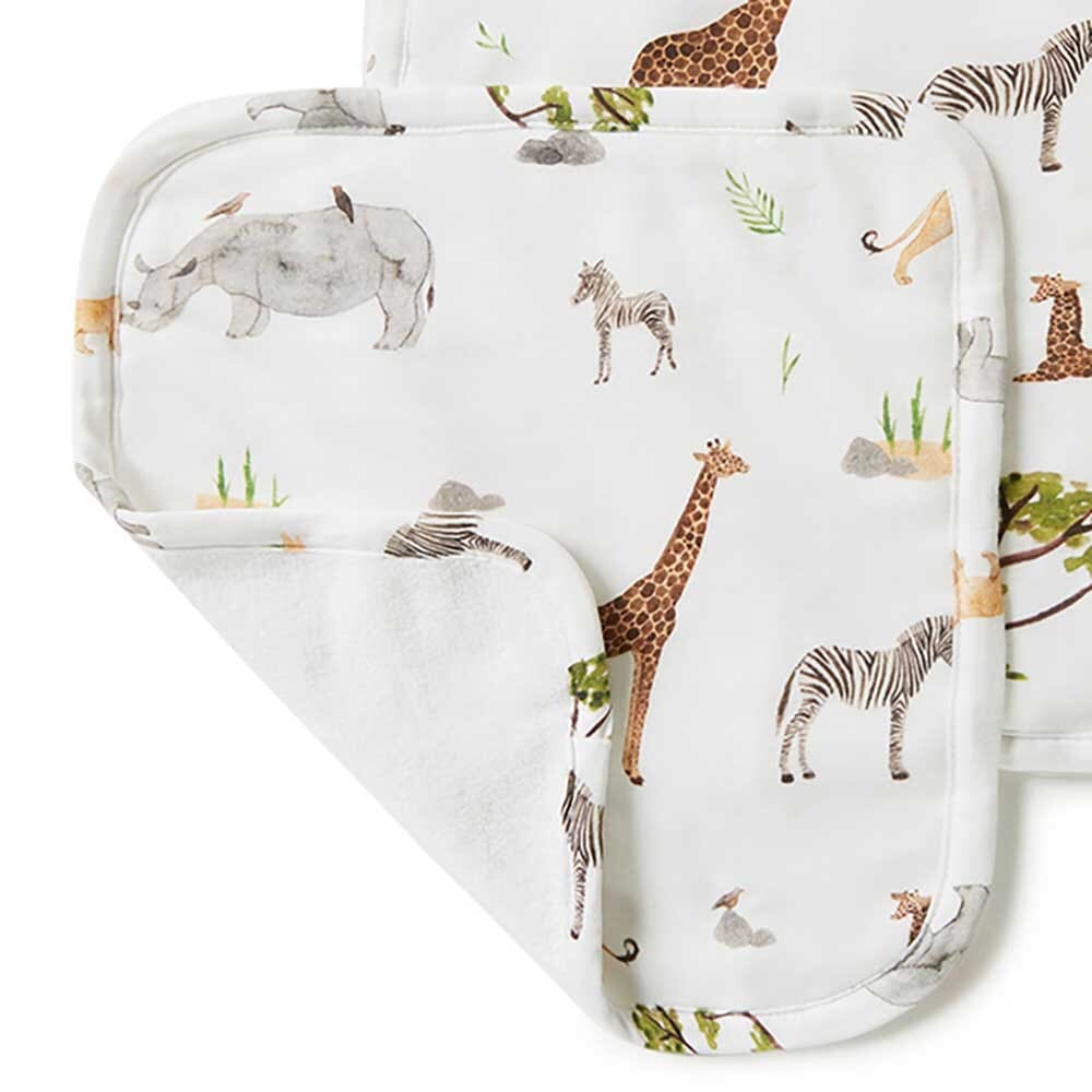 Safari Organic Wash Cloths - 3 Pack - Hooded Towels