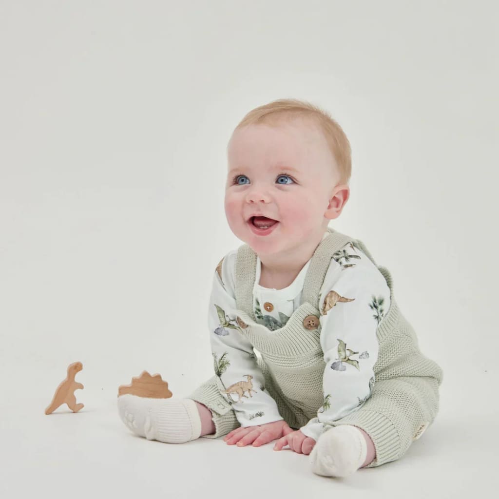 Sage Knit Pocket Overalls - Baby Boy Clothing