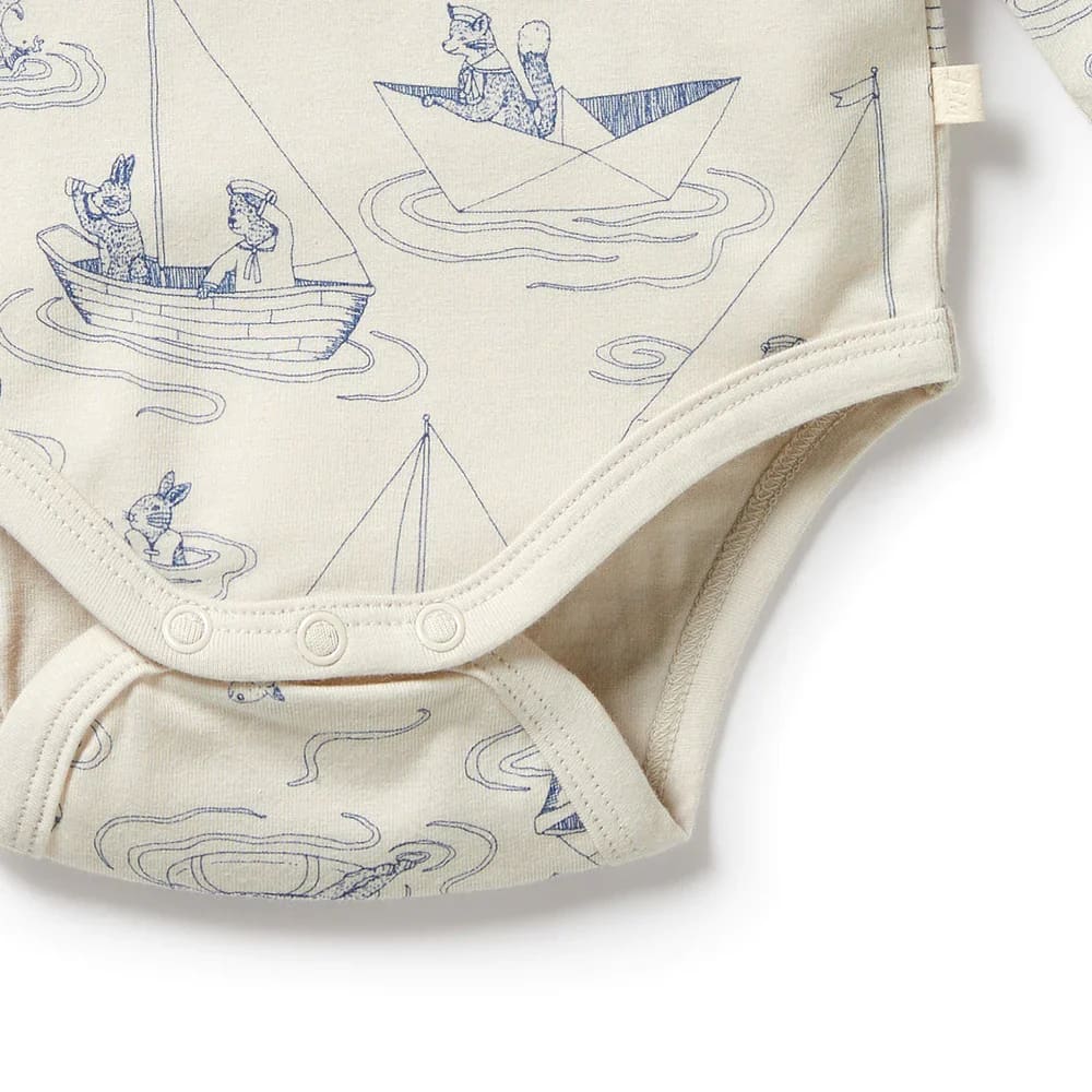 Sail Away Organic Bodysuit - Baby Boy Clothing