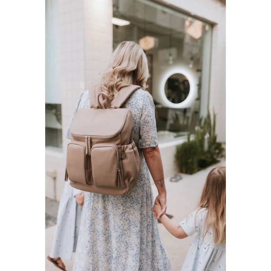 Signature Nappy Back pack - Oat Dimple Vegan Leather - For Mum