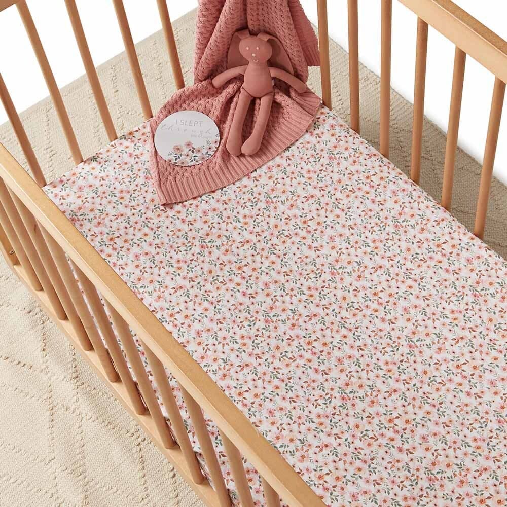 Spring Floral Fitted Cot Sheet - Bedding