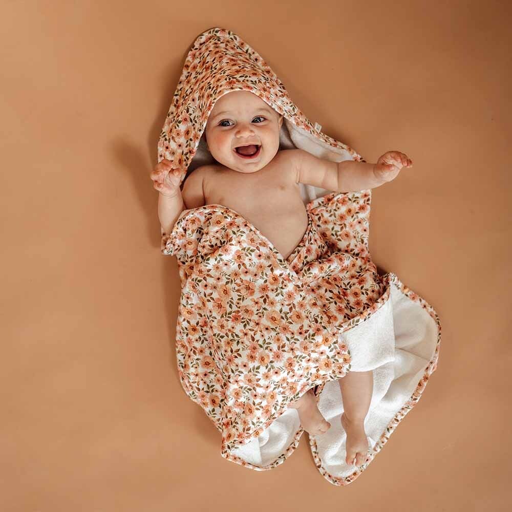 Spring Floral Organic Hooded Baby Towel - Baby