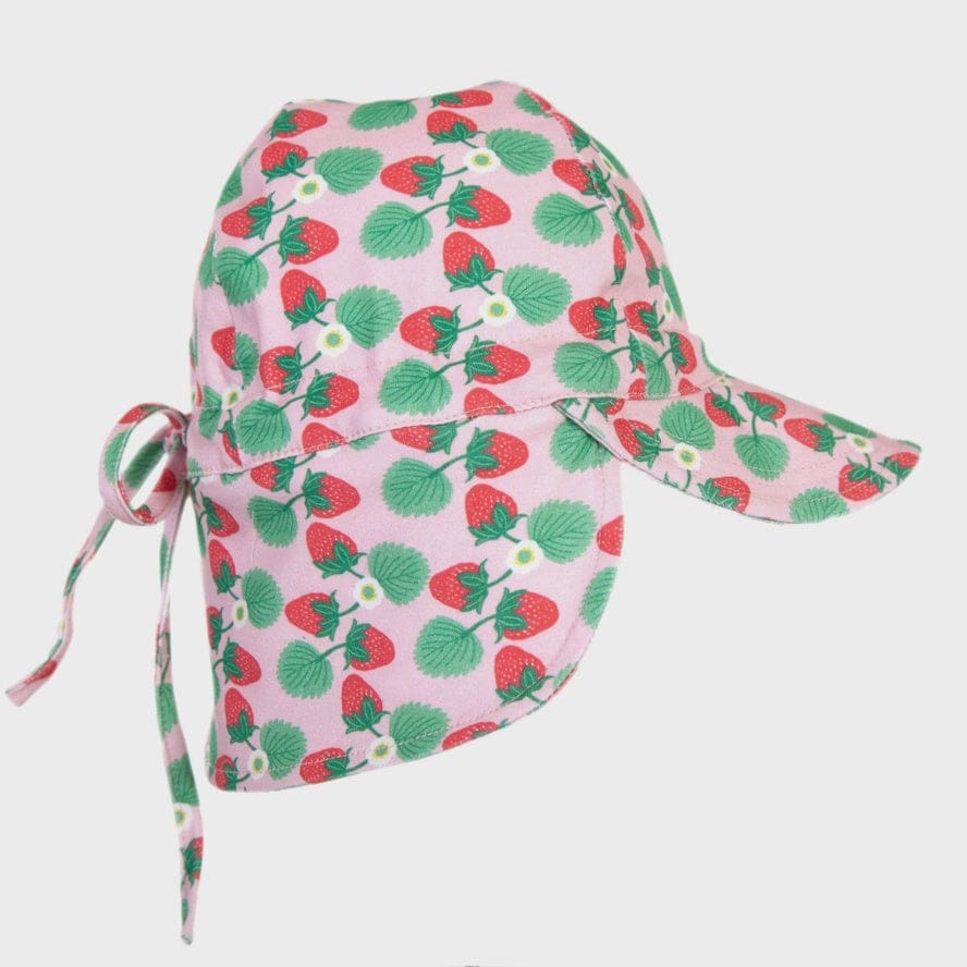 Strawberry Flap Cap - 0-9 Mths (XS, 46cm) - Hats