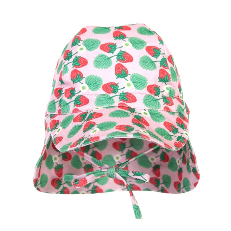 Strawberry Flap Cap - 0-9 Mths (XS, 46cm) - Hats