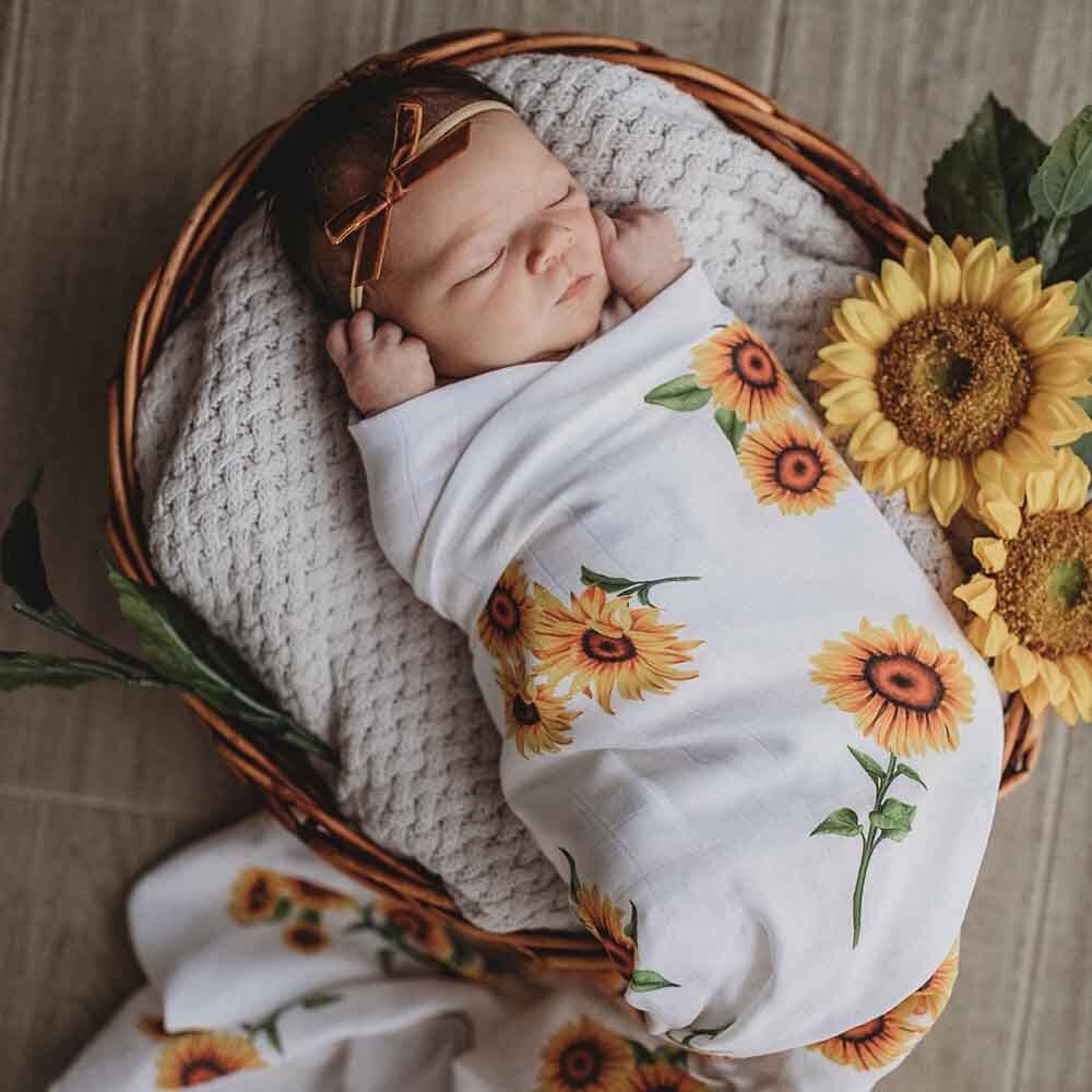 Sunflower Organic Muslin Wrap - Muslins &amp; Swaddle Wraps