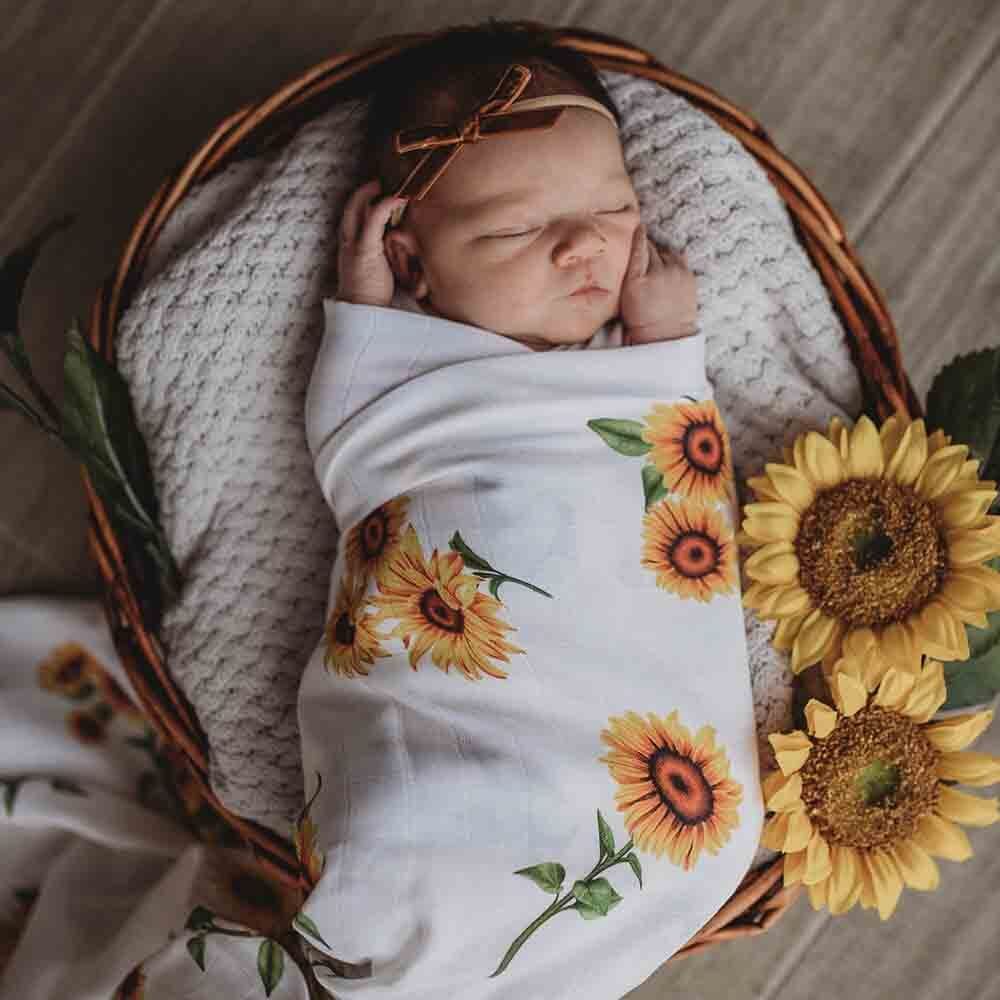 Sunflower Organic Muslin Wrap - Muslins &amp; Swaddle Wraps