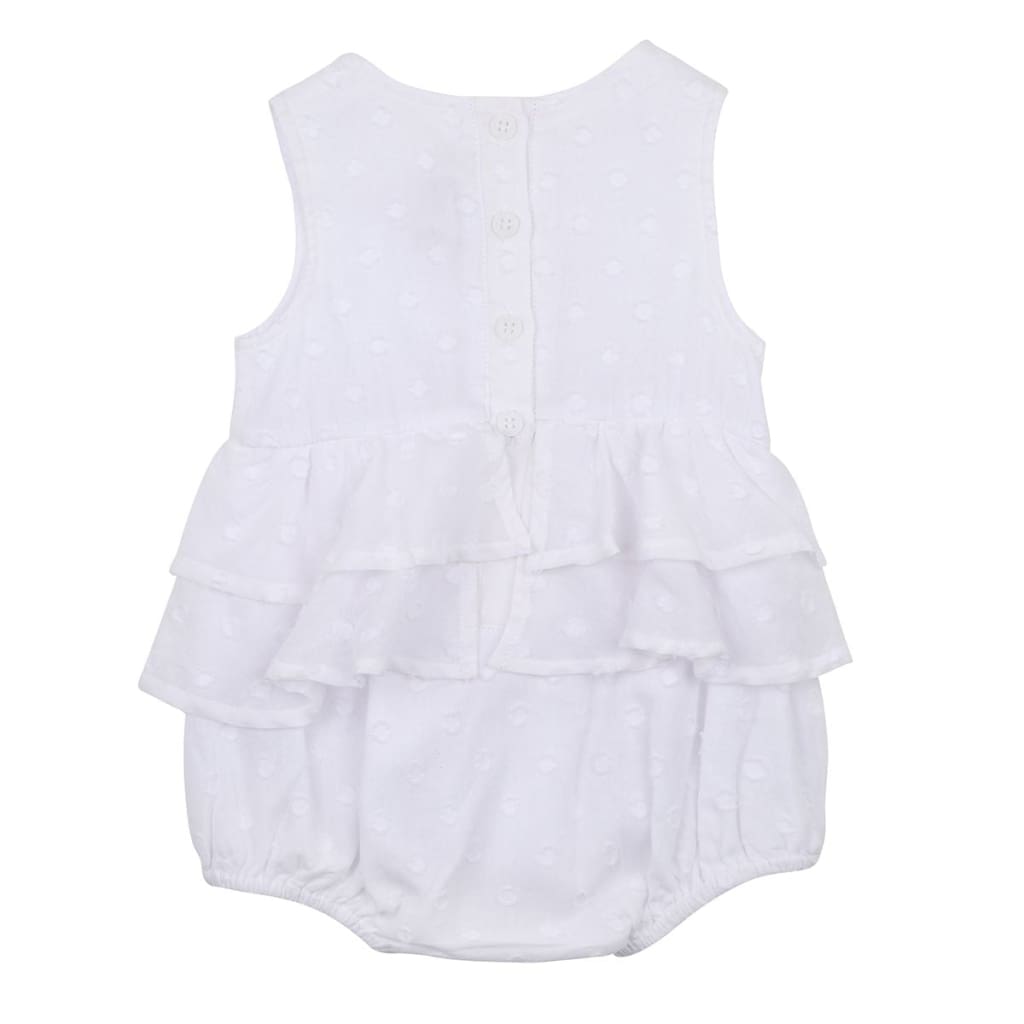 Sunrise Frill Dobby Bodysuit White - Baby Clothes