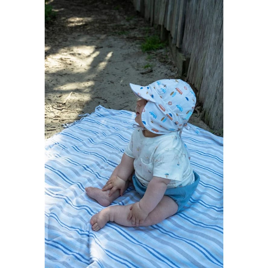 Sunrise Surfer Flap Cap - 0-9 Mths (XS, 46cm) - Hats