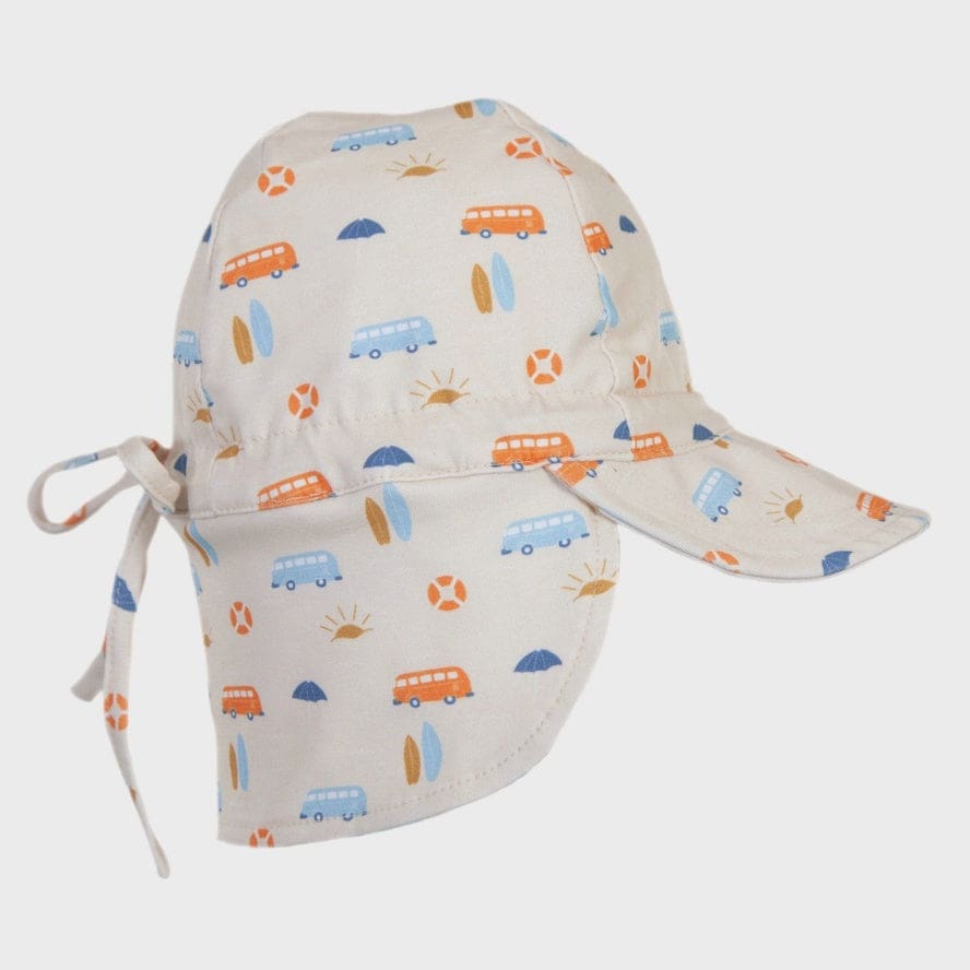 Sunrise Surfer Flap Cap - 0-9 Mths (XS, 46cm) - Hats