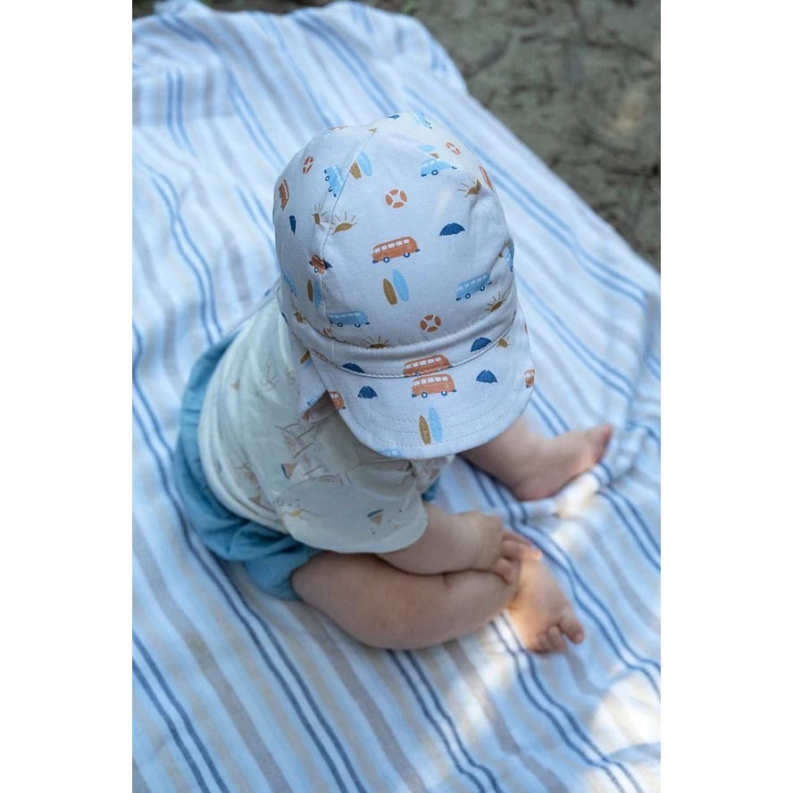 Sunrise Surfer Flap Cap - 0-9 Mths (XS, 46cm) - Hats