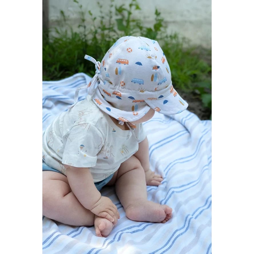 Sunrise Surfer Flap Cap - 0-9 Mths (XS, 46cm) - Hats