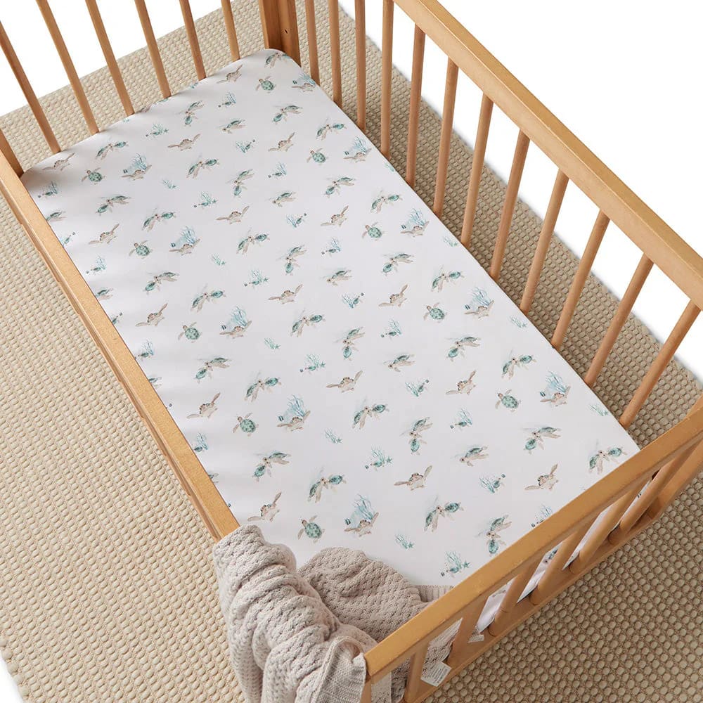 Turtle Organic Fitted Cot Sheet - Bassinet &amp; Cot Sheets