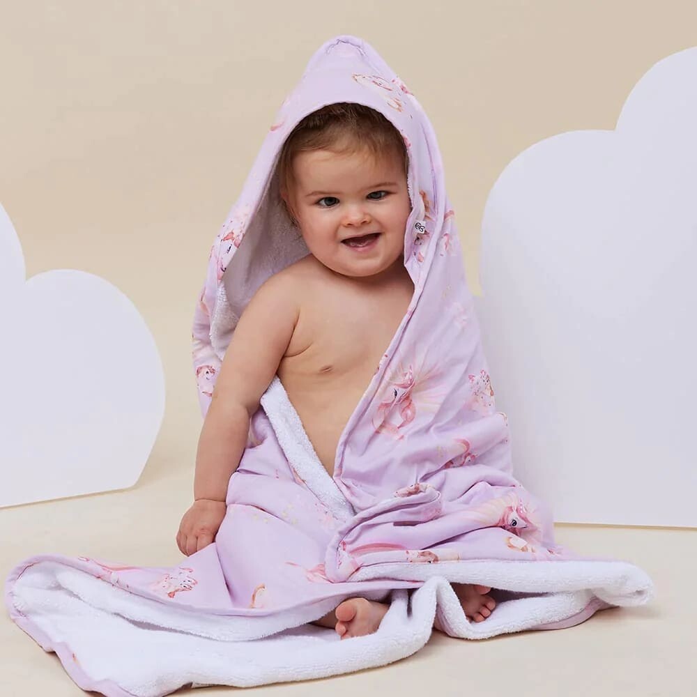 Unicorn Organic Hooded Baby Towel - Hooded Towels