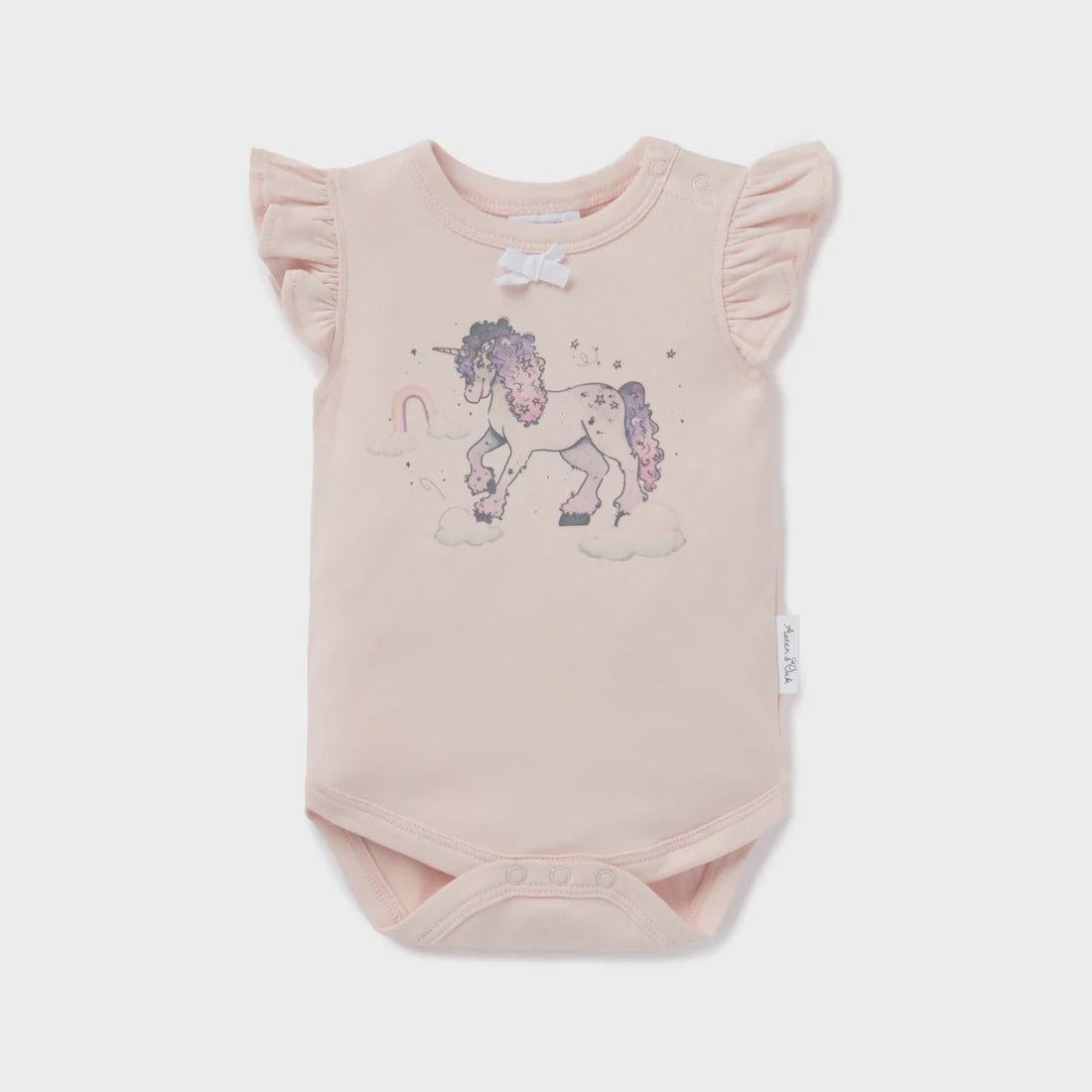 Unicorn Print Flutter Onesie - Baby Clothes