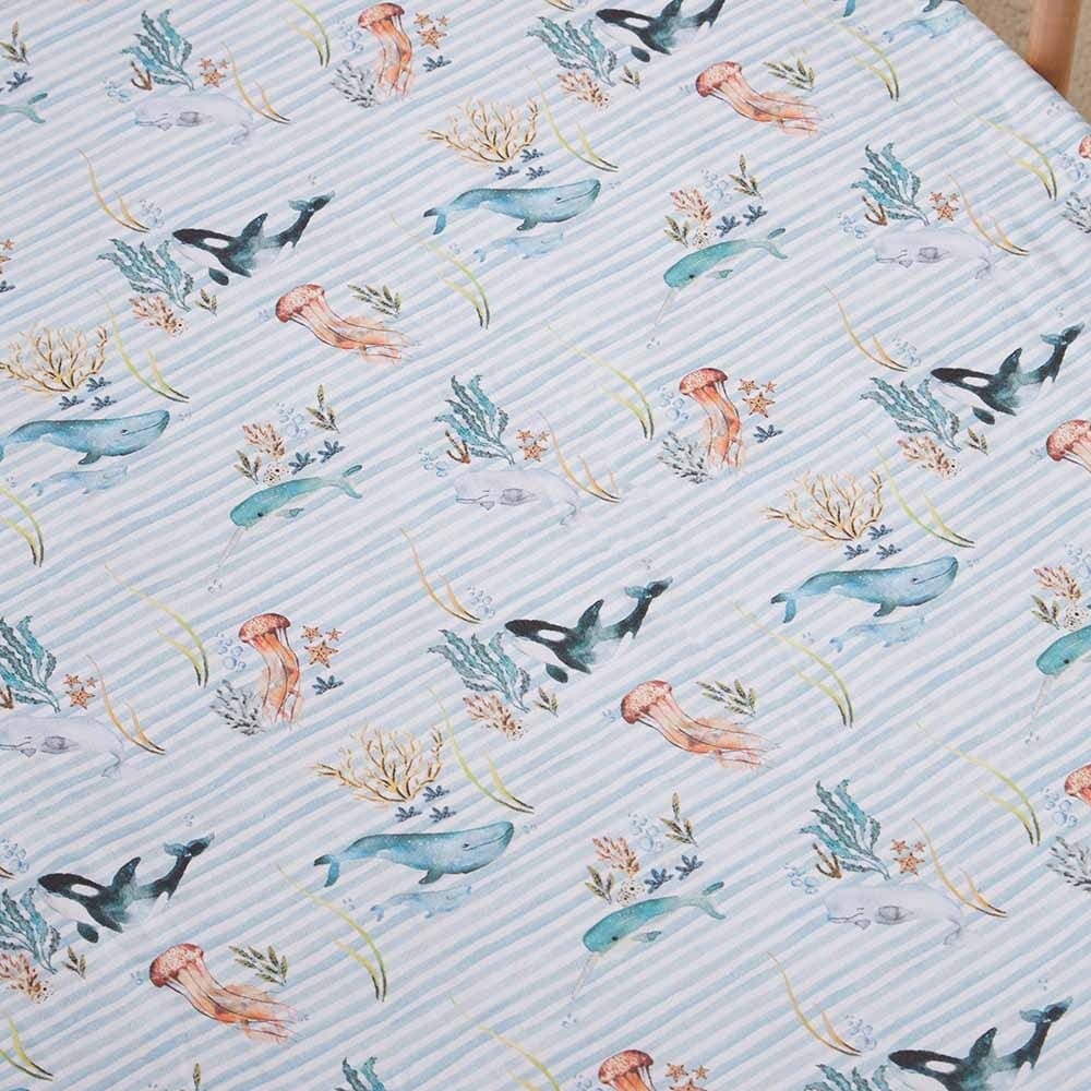 Whale - Bassinet Sheet/Change Pad Cover - Baby Boy Clothing