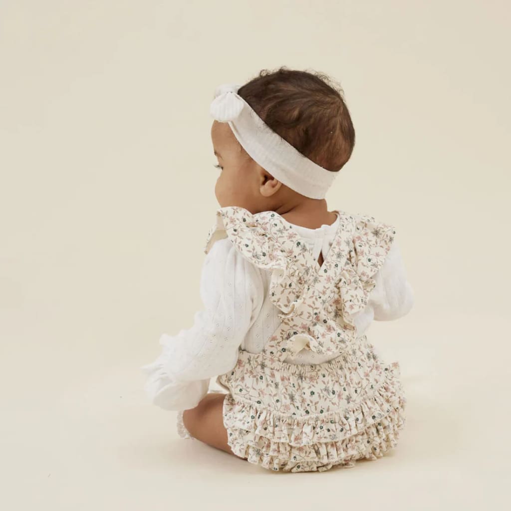 White Pointelle Onesie - Baby Girl Clothing