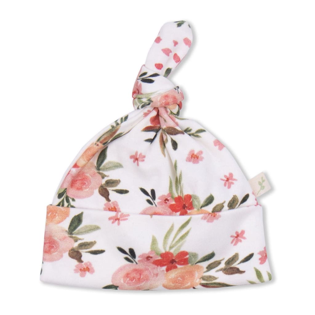 Winter Bouquet Knotted Hat - 0 - 3M Hats