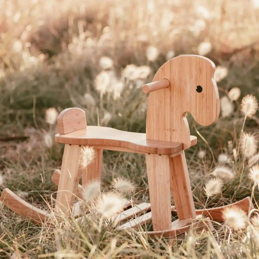 Wooden rocking horse.